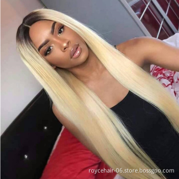 Wig Women 1B 27 Color Honey Blonde  1b 613 Blond Lace Front Brazilian Loose Wave Remy human Hair wigs pre plucked bleached Knots